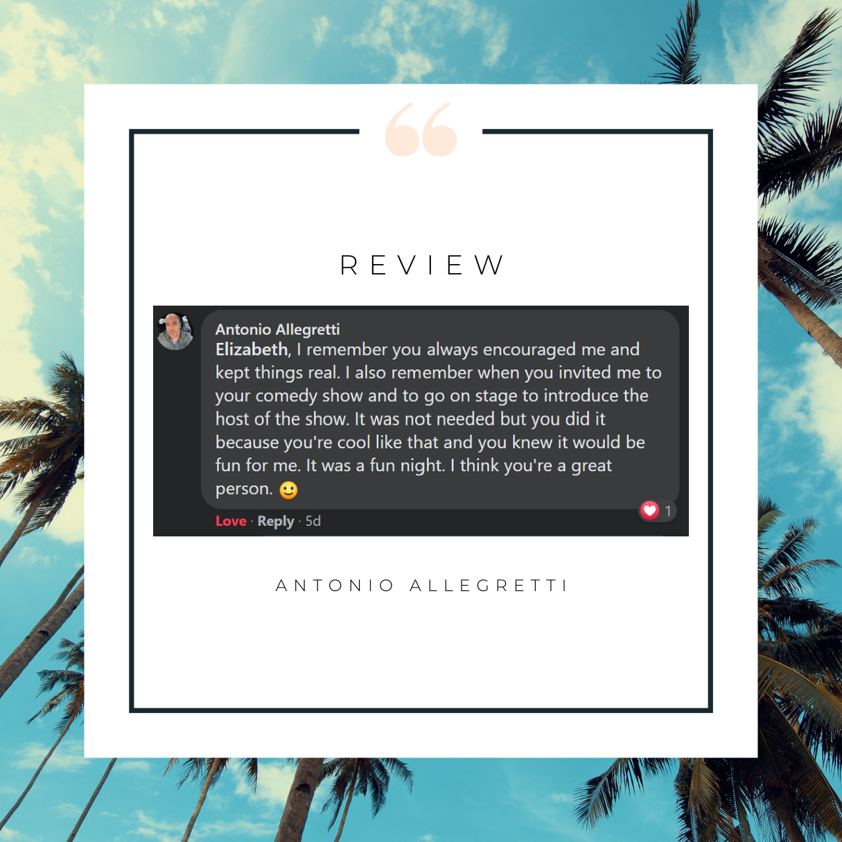 Review shared with Eli Rodriguez