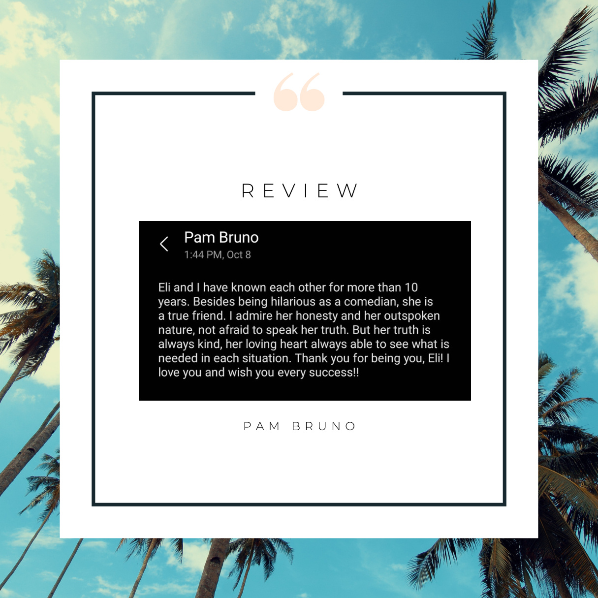 Review shared with Eli Rodriguez